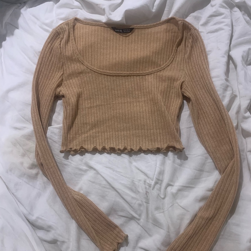 🤎 4/$18 Brown Long Sleeve Crop Top Size xs